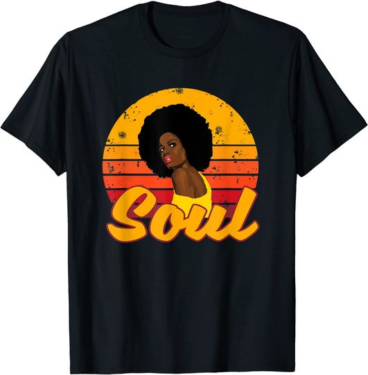 Discover African American 70s 80s Funk Afro Disco Soul Melanin Queen T Shirt