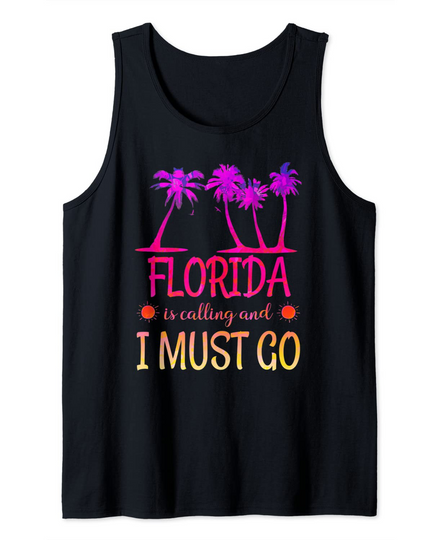 Discover Florida Is Calling And I Must Go Summer Beach Graphic Tank Top
