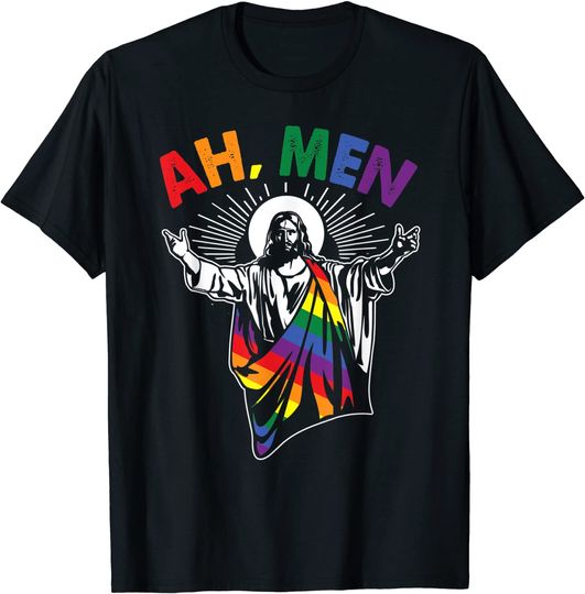 Discover Ah Men Gay Jesus Christian T-Shirt