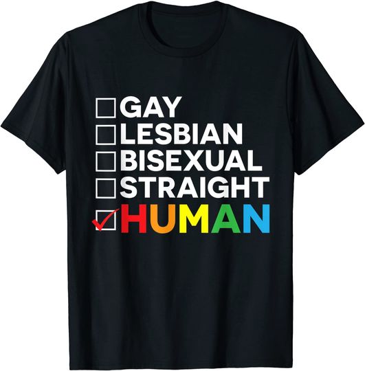 Discover HUMAN LGBT Flag Gay Pride T-Shirt
