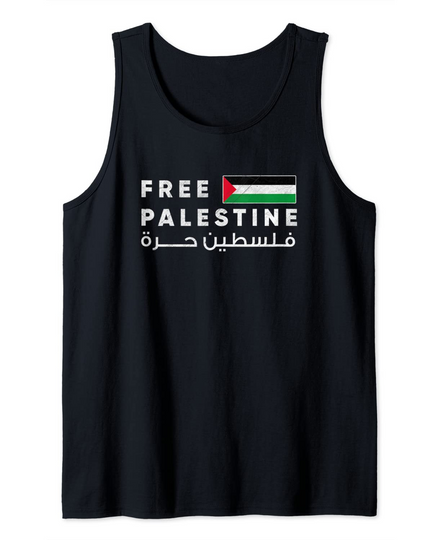 Discover Free Palestine Flag Arabic - Free Gaza Tank Top