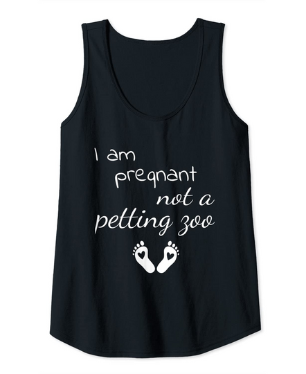 Discover Womens I'm Pregnant Not a Petting Zoo Funny Pregnancy Mom Tank Top