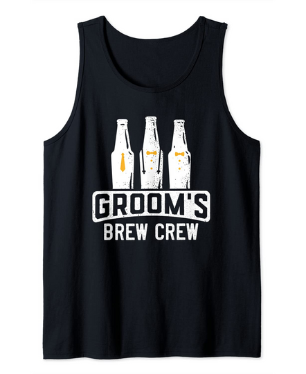 Discover Mens Groom's Brew Crew Wedding Drinking Team Bachelor party Tank Top