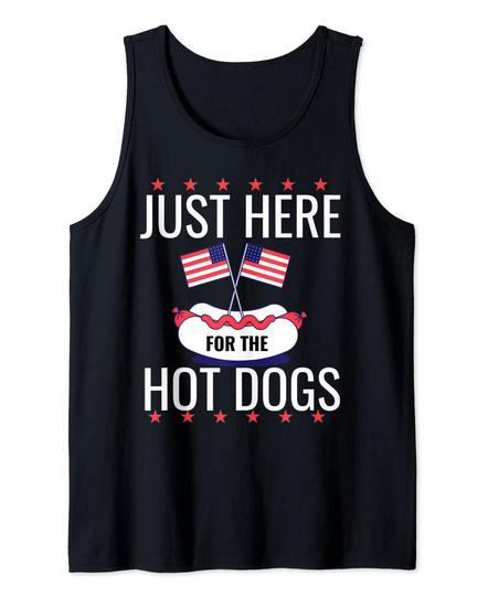 Discover Just Here For The Hot Dogs USA Flag Tank Top