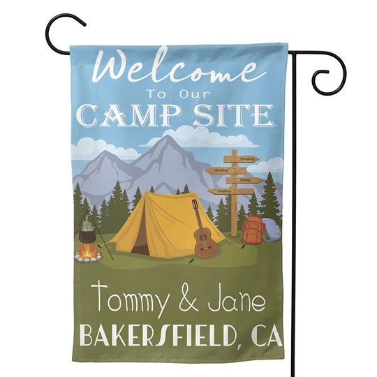 Discover Welcome To Our Camp Site Garden Flag Custom Family Name