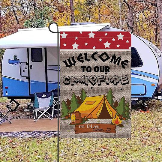 Discover Personalized Welcome To Our Campfire Garden Flag