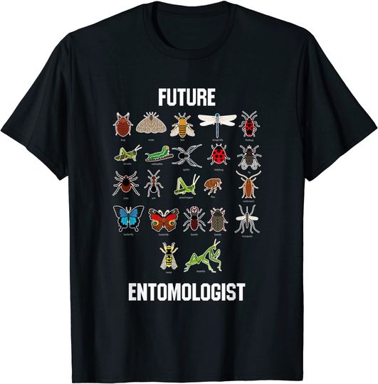 Discover Future Entomologist Insect Chart Bug Types T Shirt