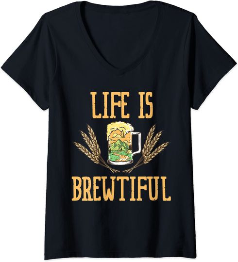 Discover Womens Life Is Brewtiful Beer Liquor Cheers Alcohol Brew Craft Beer T Shirt
