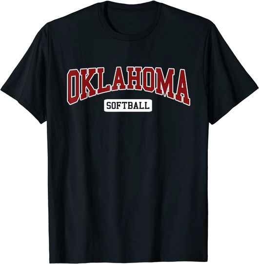 Discover Oklahoma Softball Classic Retro Style Softball Player T-Shirt