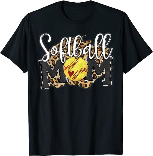 Discover Softball Mom Leopard Baseball Mom Mother's Day 2021 T-Shirt