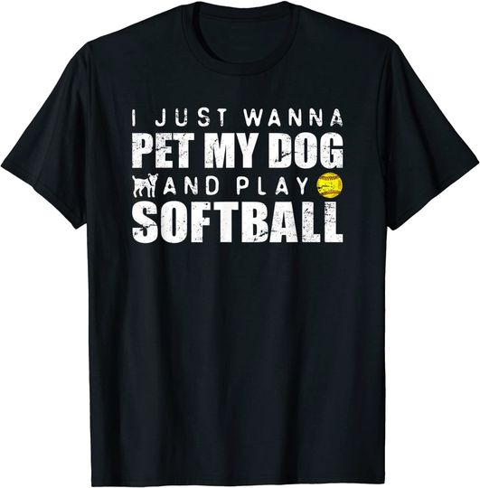 Discover Girls Softball Puppy Dog Lover T-Shirt