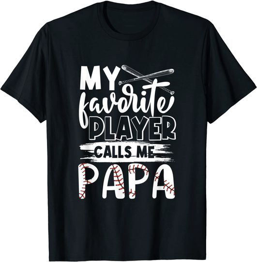Discover My Favorite Player Calls Me Papa Baseball Softball Lover T-Shirt