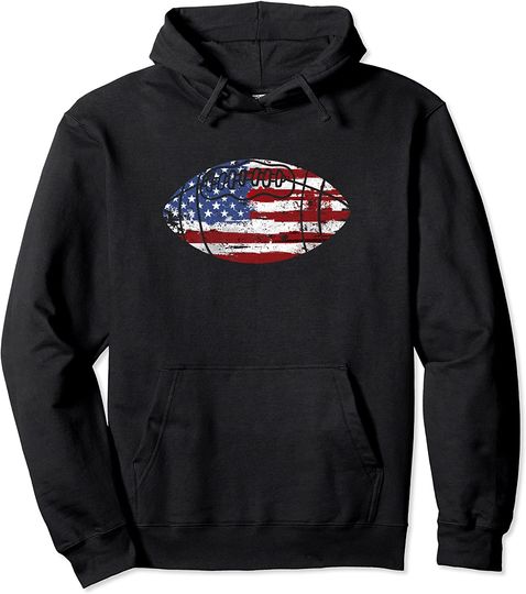 Discover Football USA American Flag Gift Pullover Hoodie
