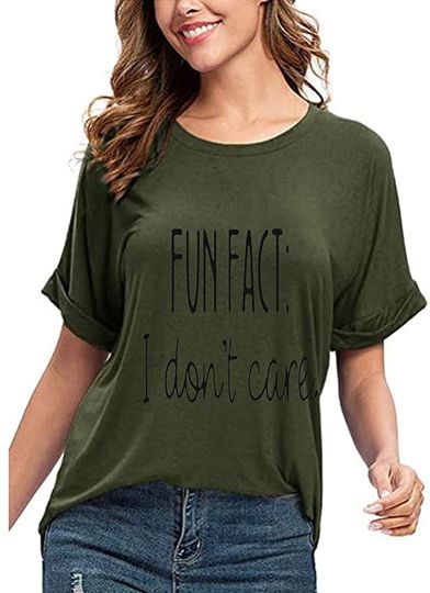 Discover l Don't Care Letter Print T Shirt