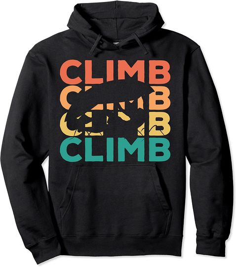 Discover Retro Vintage Climbing Gift For Climbers Pullover Hoodie