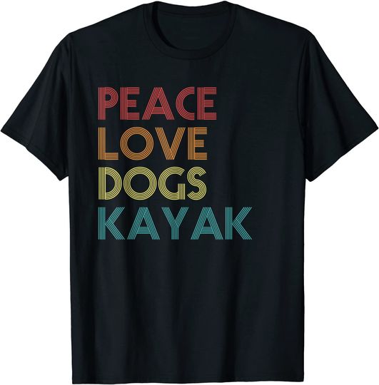 Discover Kayaker Kayaking Apparel Kayak And Dog Lovers Vintage Retro T-Shirt