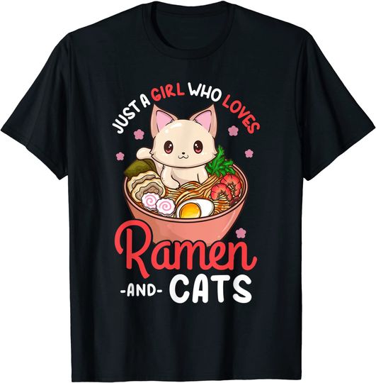Discover Ramen Cat Neko Anime Kawaii Otaku T Shirt