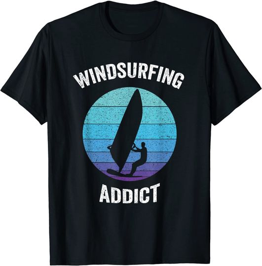 Discover Windsurfing Addict Vintage Retro Wind Surfing Windsurf T-Shirt