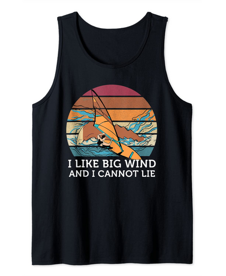 Discover I Like Big Wind Windsurfing Vintage Sunset Surfboard Lover Tank Top