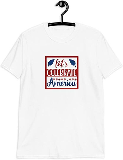 Discover Patriotic Celebrate America Unisex White With Red Blue Design T Shirt