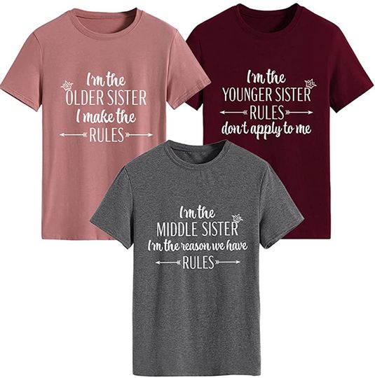 Discover Family Rules Shirt Sibling Matching Shirt Older Sister Middle TShirt