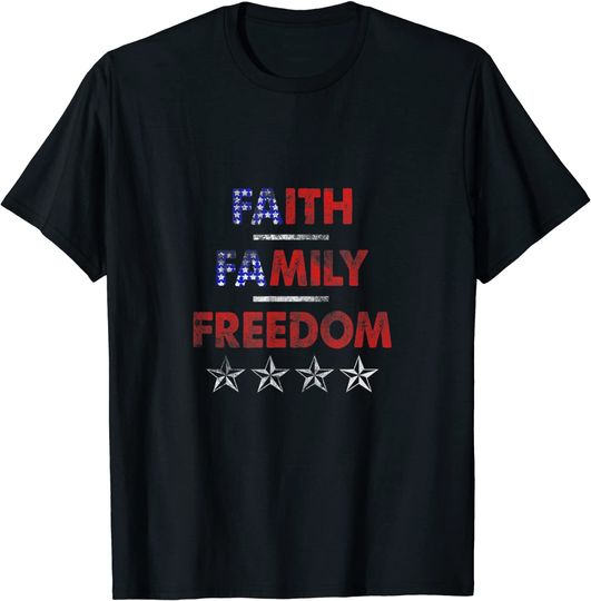 Discover Faith Family Freedom - American Patriotic Quote T Shirt