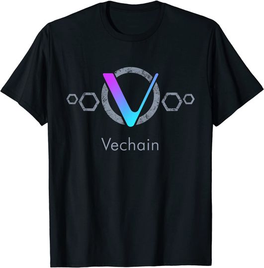Discover VECHAIN Blockchain VET Crypto Token Cryptocurrency Coin T Shirt