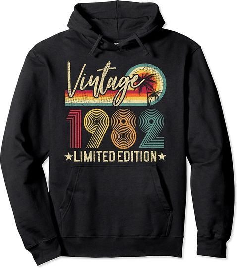 Discover Vintage 1982 39th Birthday Gift 39 Years Old Limited Edition Hoodie