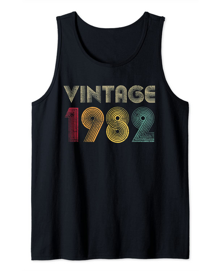 Discover Vintage 1982 39th Birthday Gift Retro Men Women 39 Years Old Tank Top