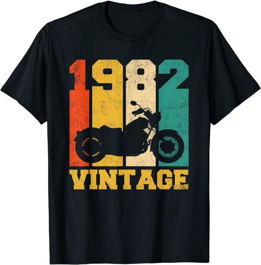 Discover 39 Years Old Gifts Vintage 1982 Motorcycle 39th Birthday T-Shirt