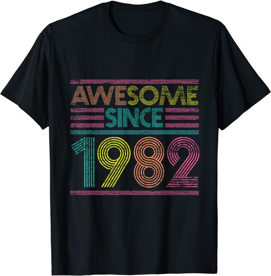 Discover Awesome Since 1982 39th Birthday Gifts 39 Years Old T-Shirt