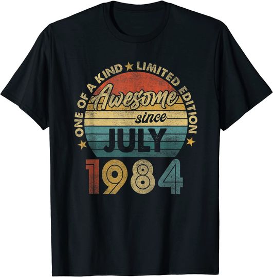 Discover 37 Years Old 37th Birthday Men Awesome Since July 1984 T Shirt