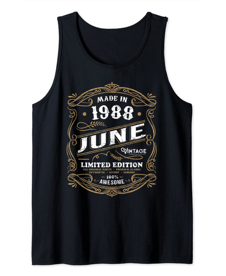 Discover 33 Years Old 33rd Birthday Born June Made 1988 Vintage Tank Top