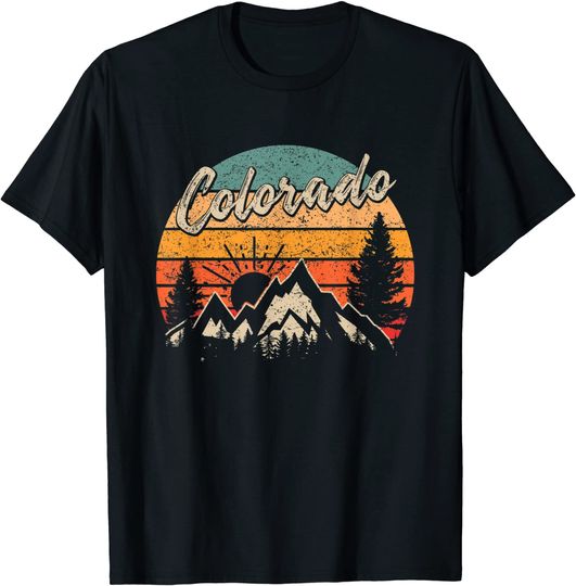 Discover Colorado Vintage Retro Mountains Mountaineer USA T-Shirt