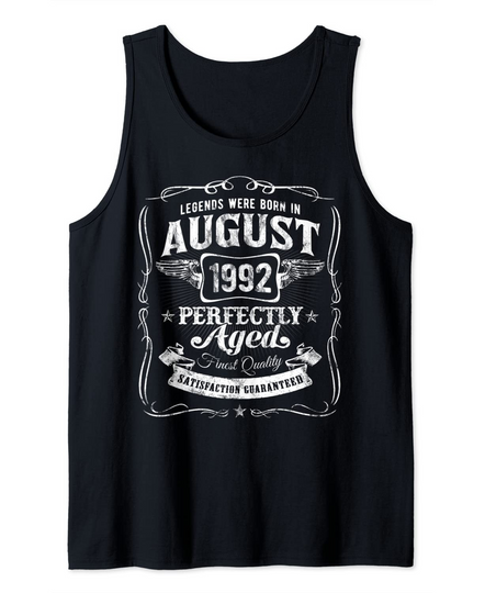 Discover Legends Were Born In August 1992 Vintage 29th Birthday Tank Top