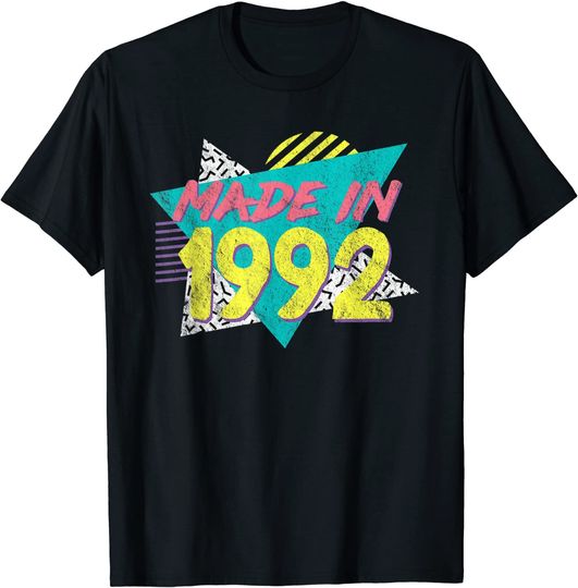Discover Made In 1992 Retro Vintage 29th Birthday T Shirt
