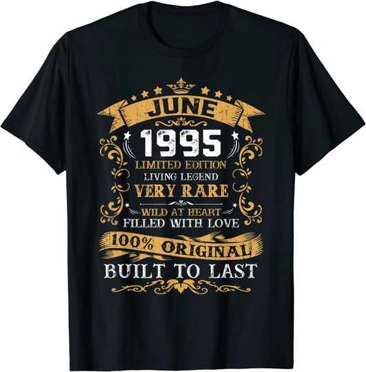 Discover Vintage 26th Birthday June 1995 Shirt 26 Years Old T Shirt