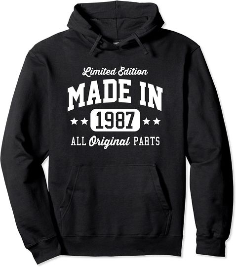 Discover Vintage Made In 1987 Limited Edition Original Parts Dark Hoodie