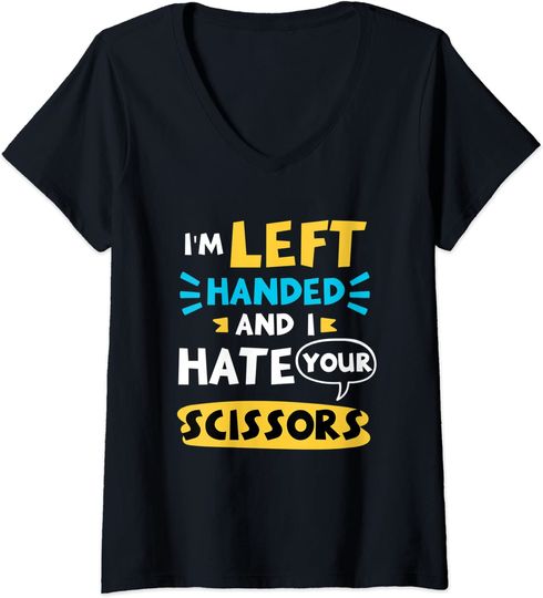 Discover Funny Left Hander Scissors Saying T Shirt