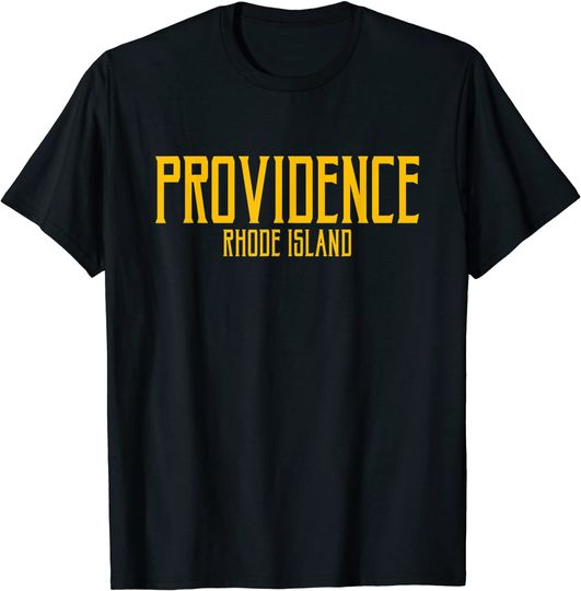 Discover Providence Rhode Island RI Vintage Text Amber Print T-Shirt