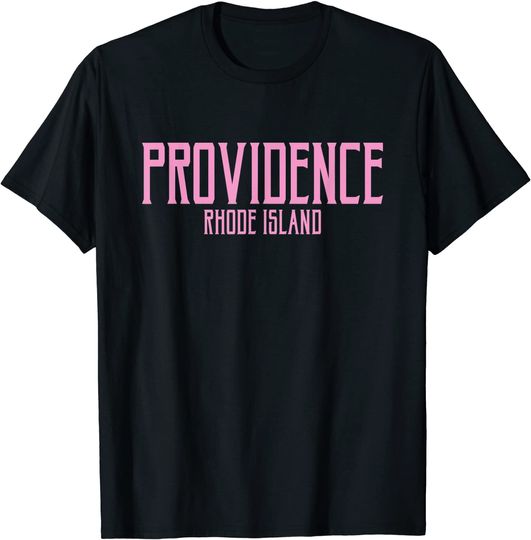Discover Providence Rhode Island RI Vintage Text Pink Print T-Shirt
