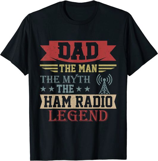 Discover Amateur Ham Radio Operator Shirt Gift For Dad Vintage Retro T-Shirt