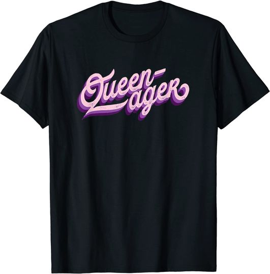 Discover Senior Citizen Women Fun "Queen-ager" Cute Grandma Gift T-Shirt