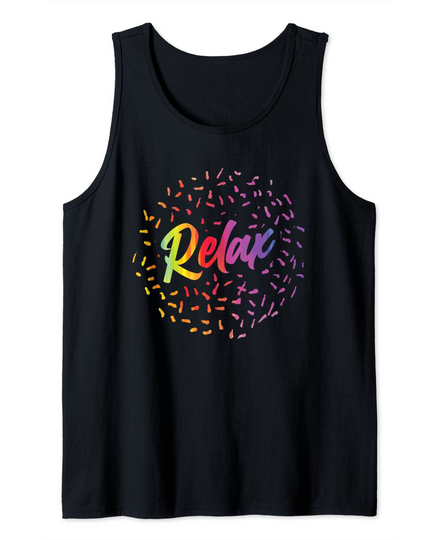 Discover Relax Word Quote Saying Colorful Pattern Cool Novelty  Tank Top
