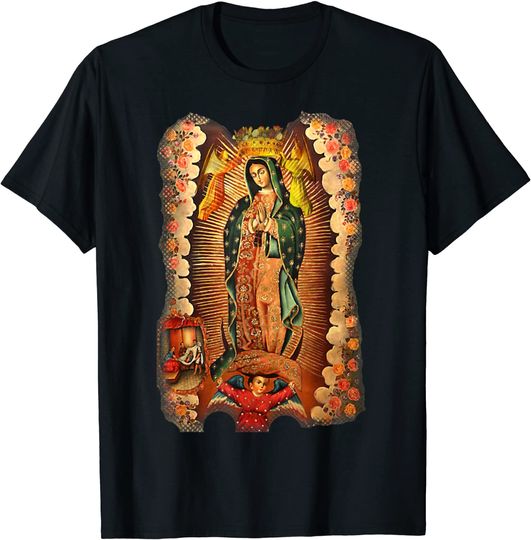 Discover Our Lady of Guadalupe Virgin Mary Mexico Tilma Juan Diego T Shirt