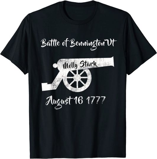 Discover Distressed Battle Bennington VT Day Molly Stark Cannon Retro T Shirt