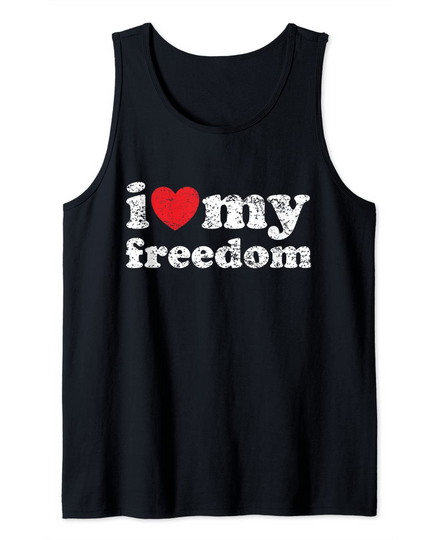 Discover Vintage Distressed I Love My Freedom Tank Top