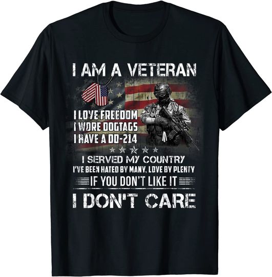Discover I Am A Veteran I Love Freedom My Country Funny Veteran  T Shirt
