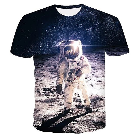 Discover Unisex Tee T shirt 3D Print Graphic Prints Astronaut Casual Tops Basic Fashion