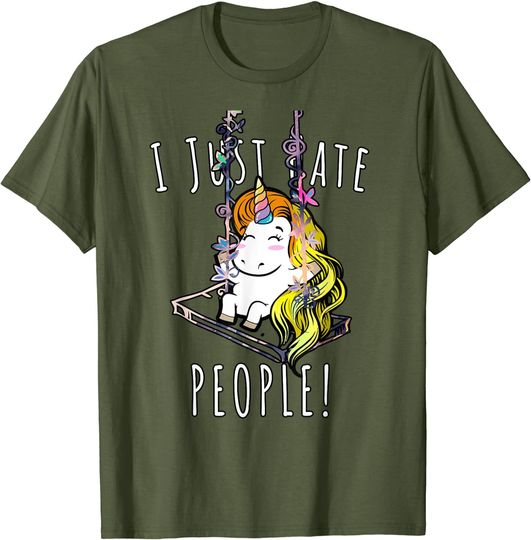 Discover Cool Rocking Unicorn Shirt Unicorn, I Hate People T-Shirt